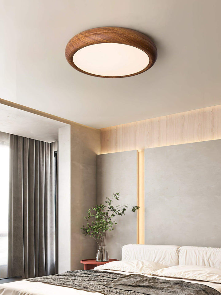 Modern Wood Grain LED Ceiling Light Fixture