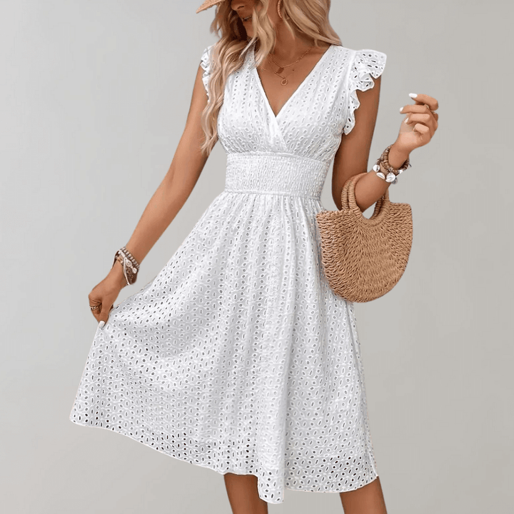 Women's Casual V-Neck Midi Dress
