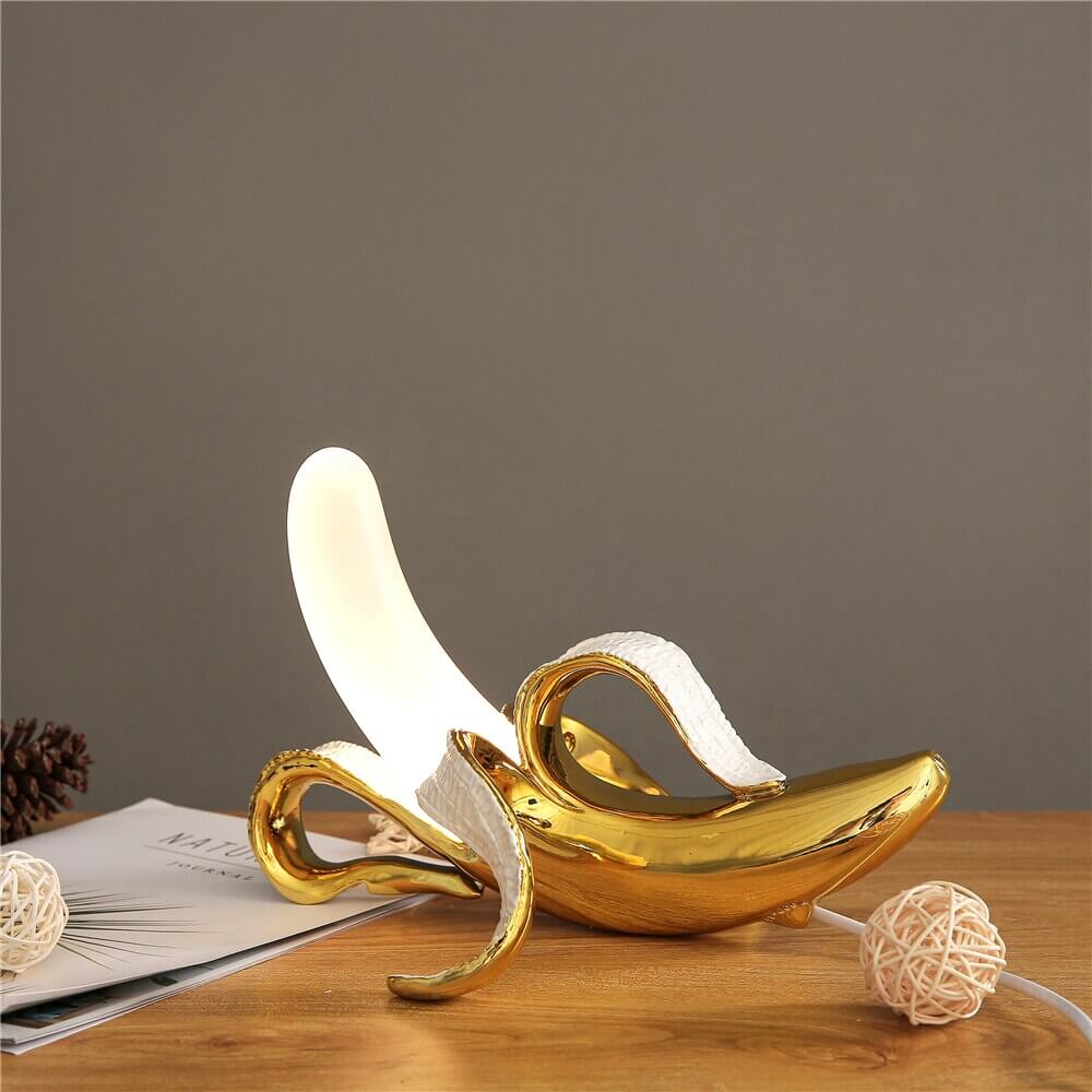Art Deco Resin Table Lamp with LED Light