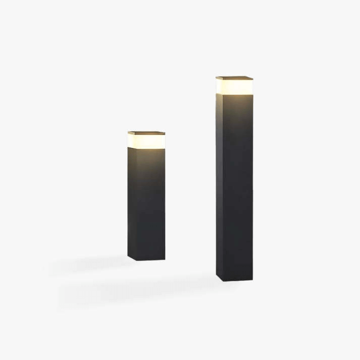Solar LED Outdoor Lamp - Rectangular Metal Design