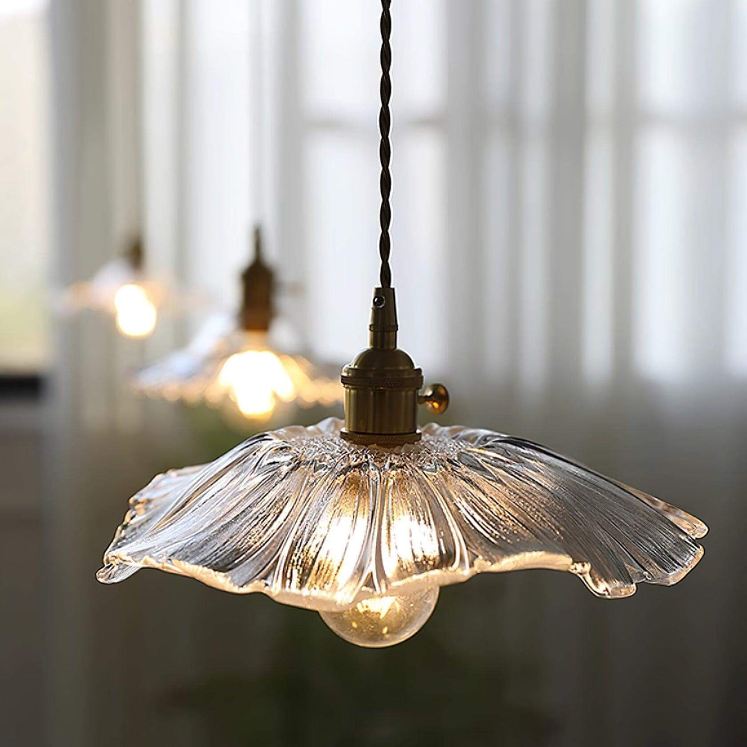 Elegant Flower Glass Pendant Light
