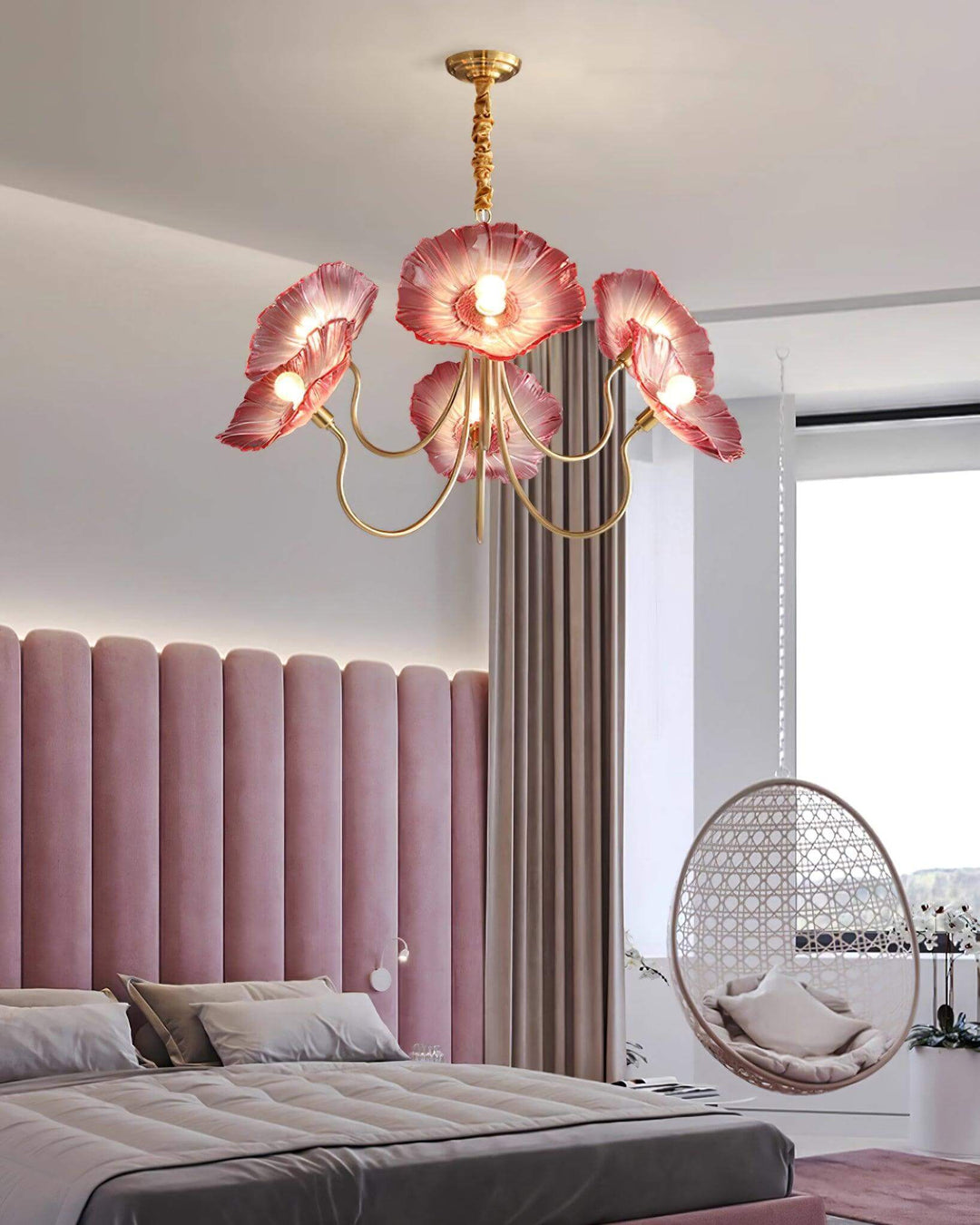 Elegant Frosted Glass Flower Chandelier