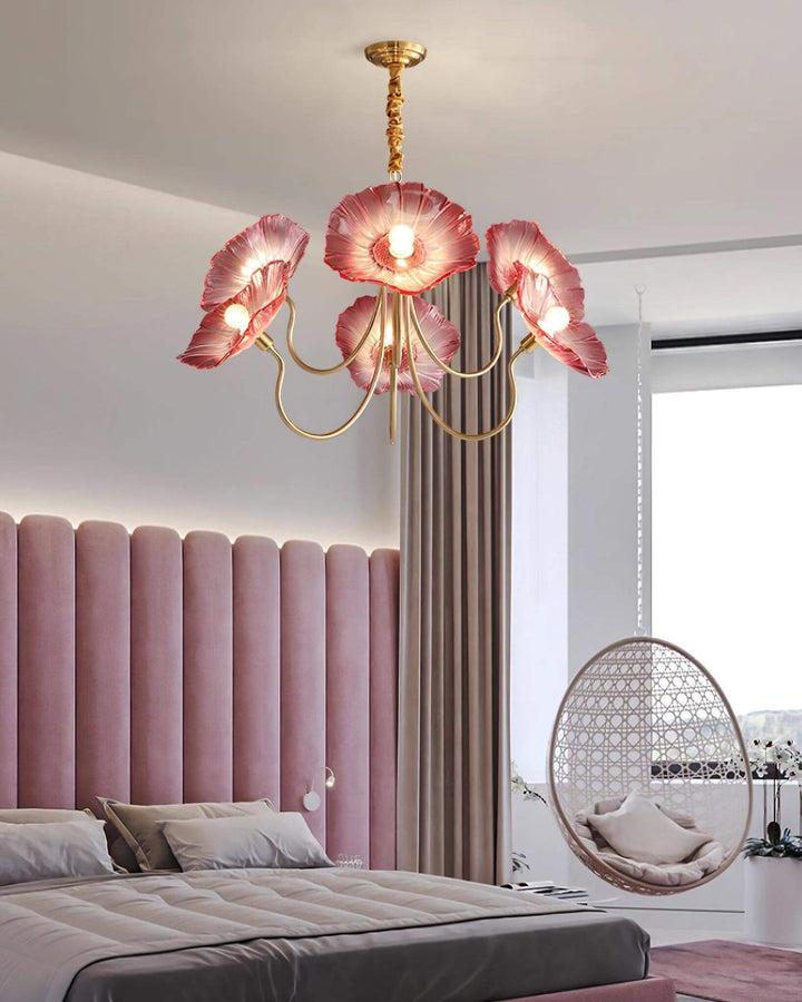 Elegant Frosted Glass Flower Chandelier