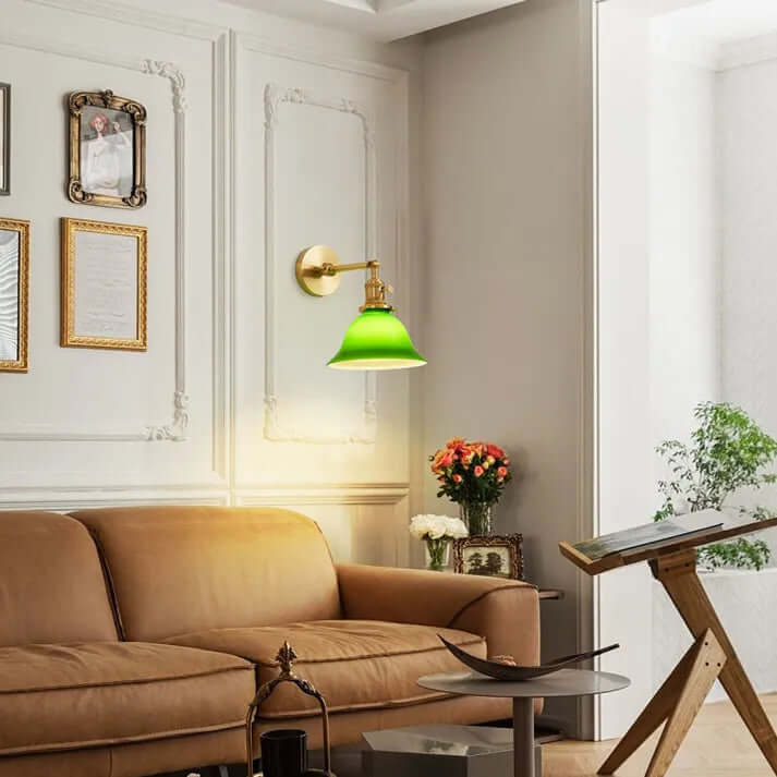 Adjustable Green Glass Wall Light