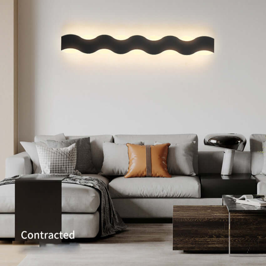 Modern Wave LED Outdoor Wall Light