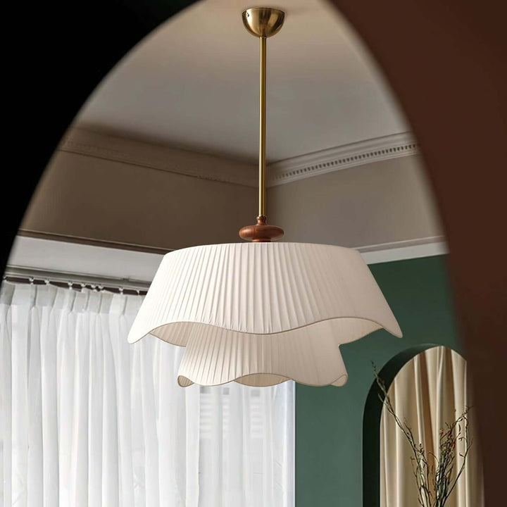 Modern Pendant Lamp with Metal, Glass & Wood
