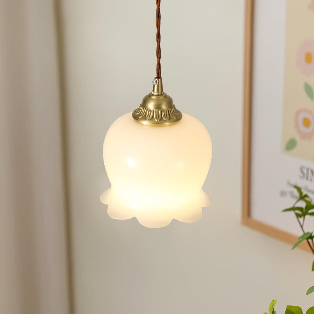 Floral Pendant Lamp, Elegant Hanging Ceiling Light Fixture