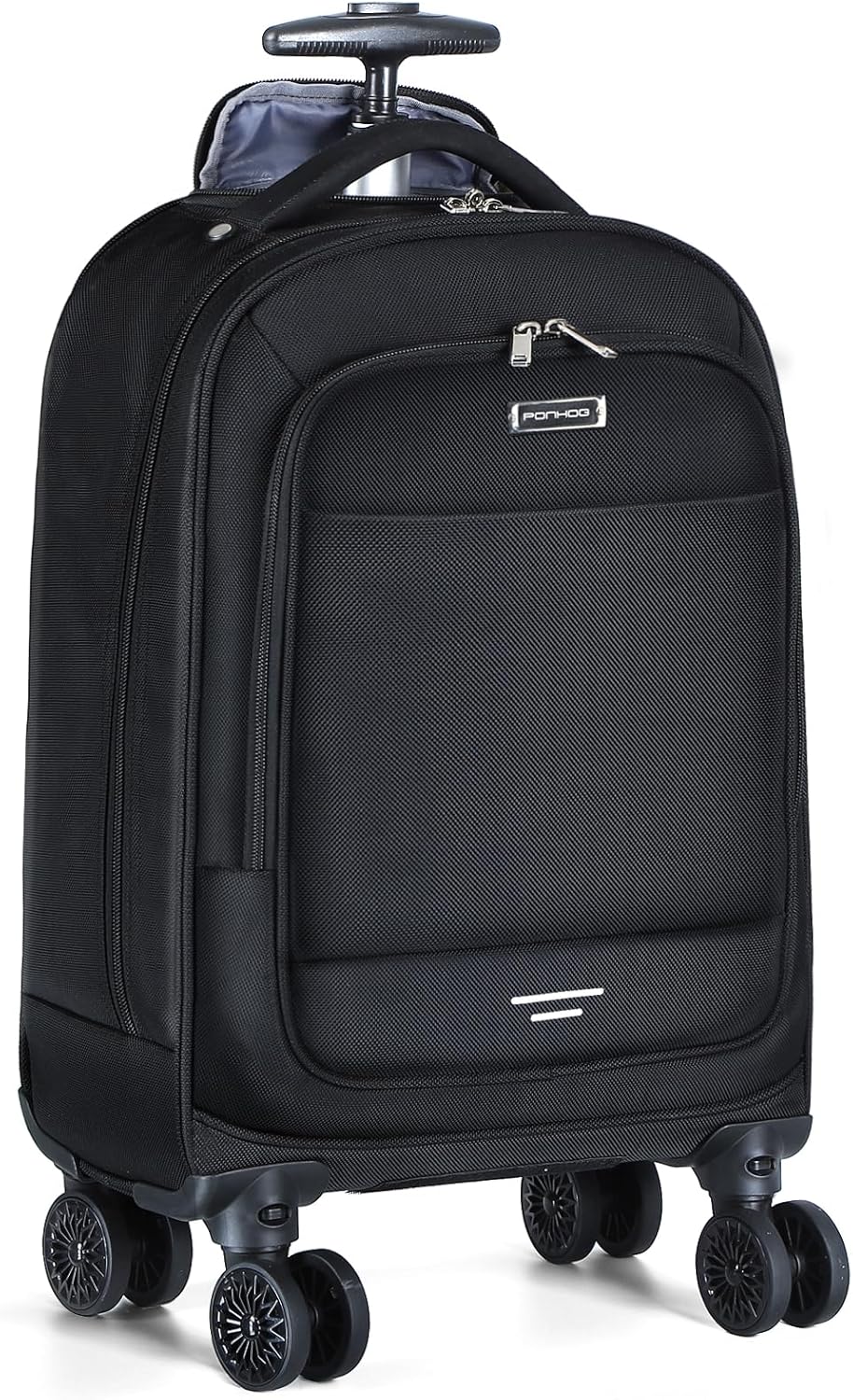 30L rolling laptop backpack with spinner wheels, water-resistant design for men and women. Ideal for travel & commute.