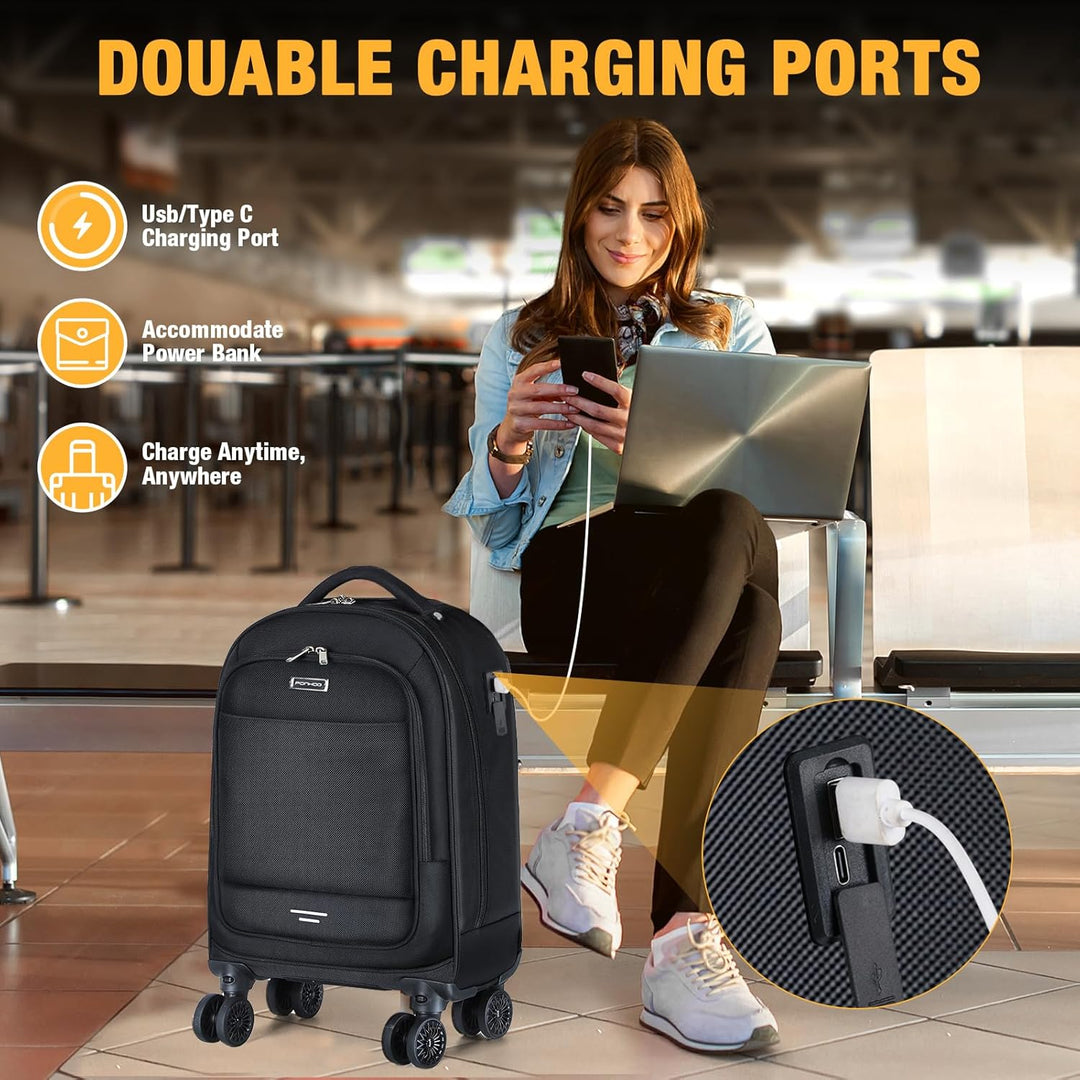 Durable, water-resistant 30L rolling laptop backpack with spinner wheels for secure and comfortable travel.