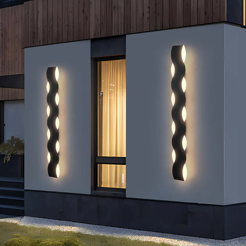 Modern Wave LED Outdoor Wall Light