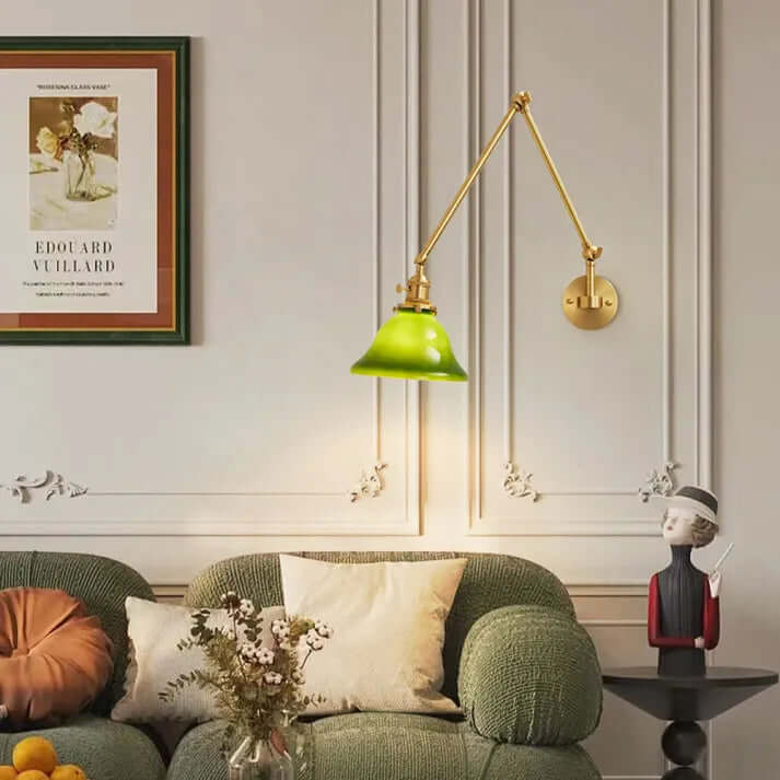 Adjustable Green Glass Wall Light