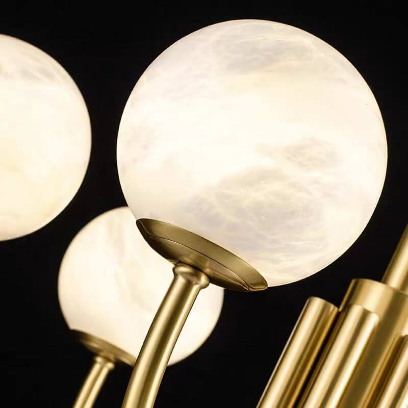 Modern 6-Light Spherical Glass Chandelier 75cm