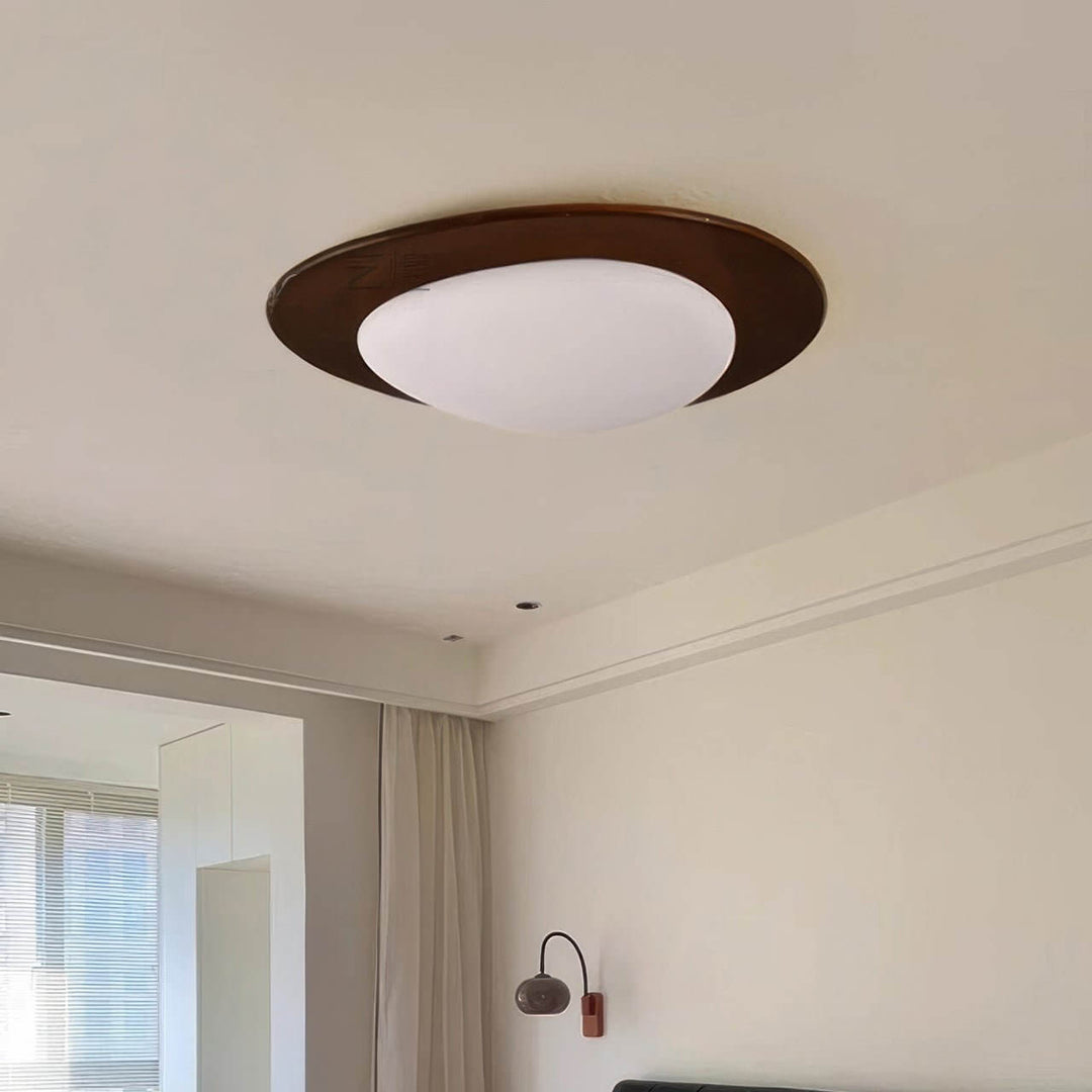 Modern Pebble Wood Grain LED Ceiling Light