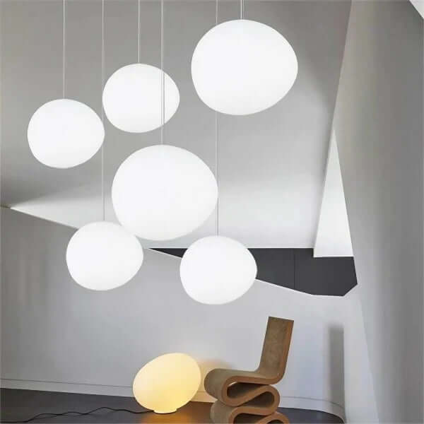 Modern Pendant Light Fixture, Hand-Blown Glass