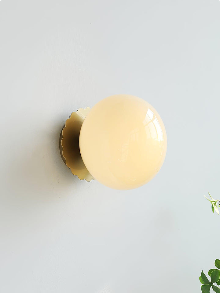 Pink Glass & Metal Sconce Light - 20cm