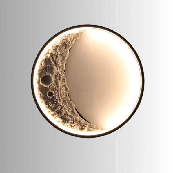 3D Crescent Moon Wall Lamp 40cm LED Light Fixture