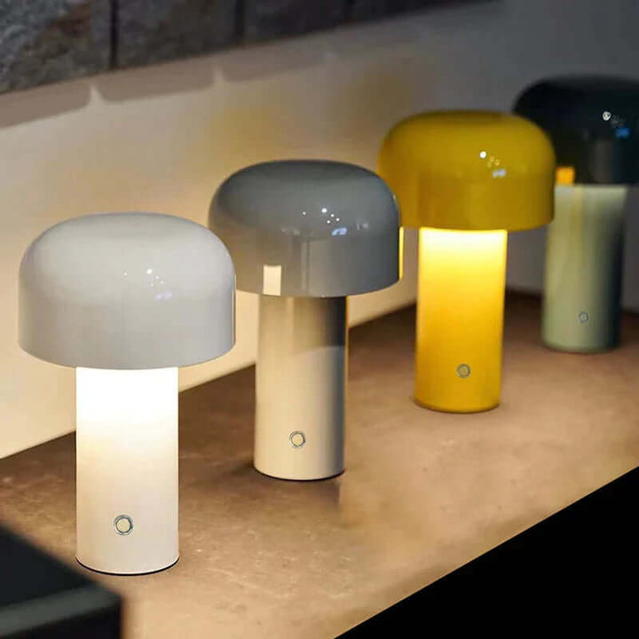 Cordless Mushroom Lamp with 3 Dimming Modes