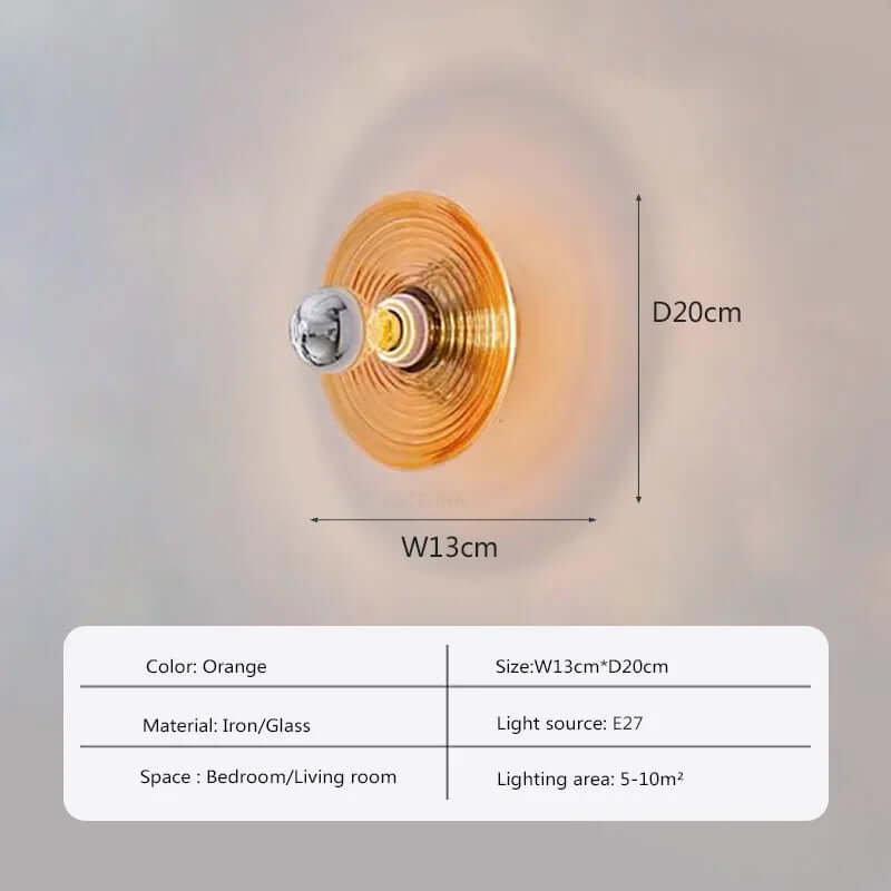 Vintage LED Water Ripple Glass Wall Sconce