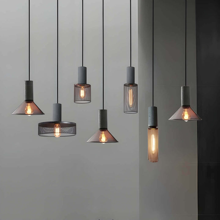 Industrial Pendant Light Concrete & Iron Ceiling Lamp