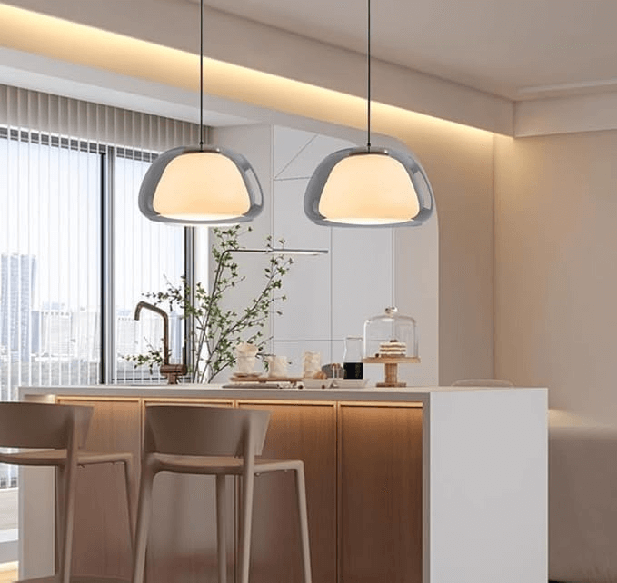 Modern White Glass Pendant Light