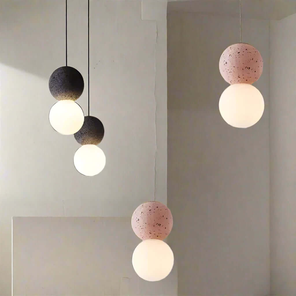 Modern Pendant Lamp with Volcanic Rock Diffuser
