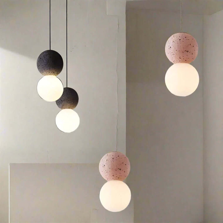 Modern Pendant Lamp with Volcanic Rock Diffuser