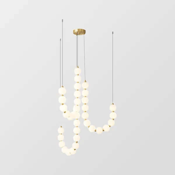 Elegant Pearl Chandelier with Acrylic Accents