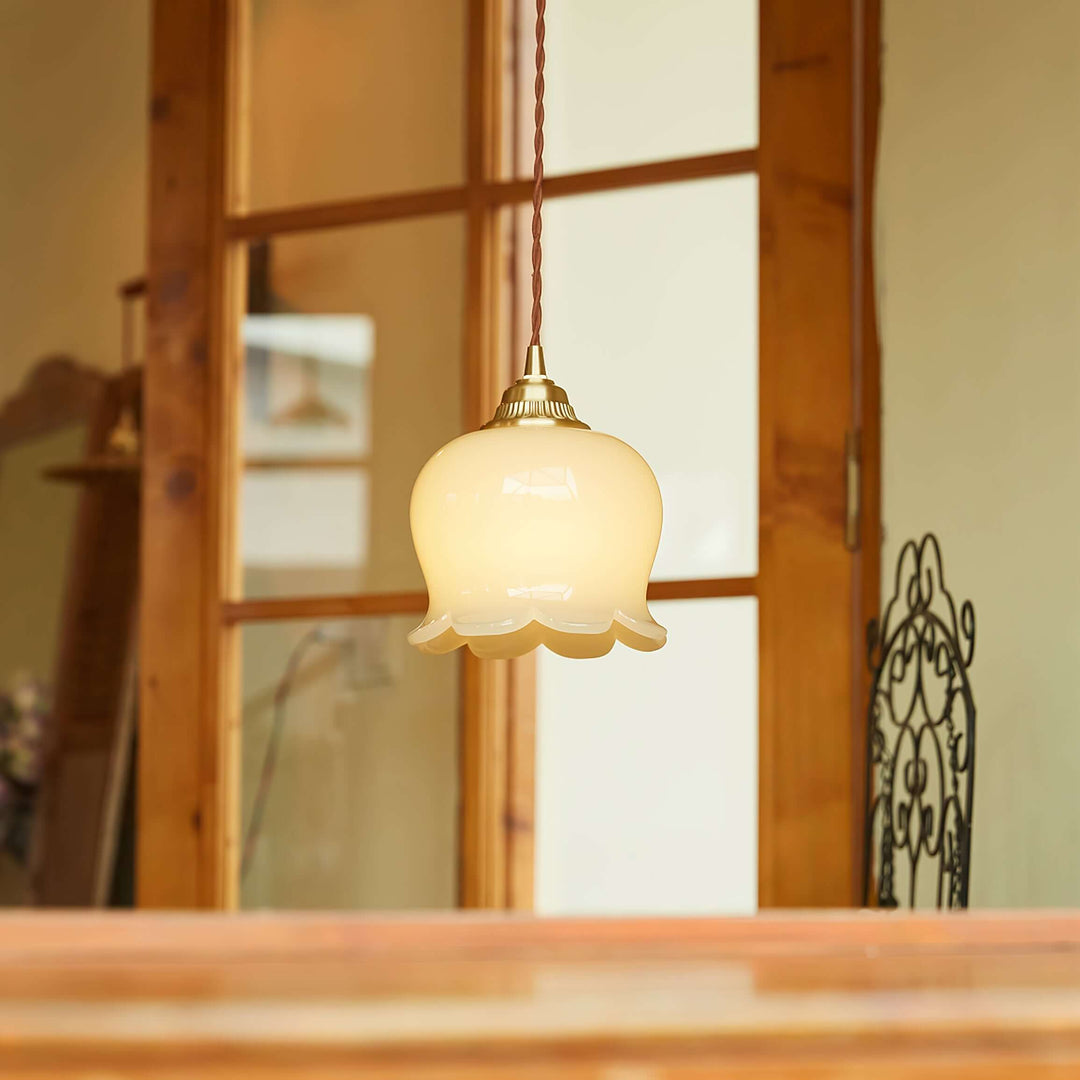 Floral Pendant Lamp, Elegant Hanging Ceiling Light Fixture