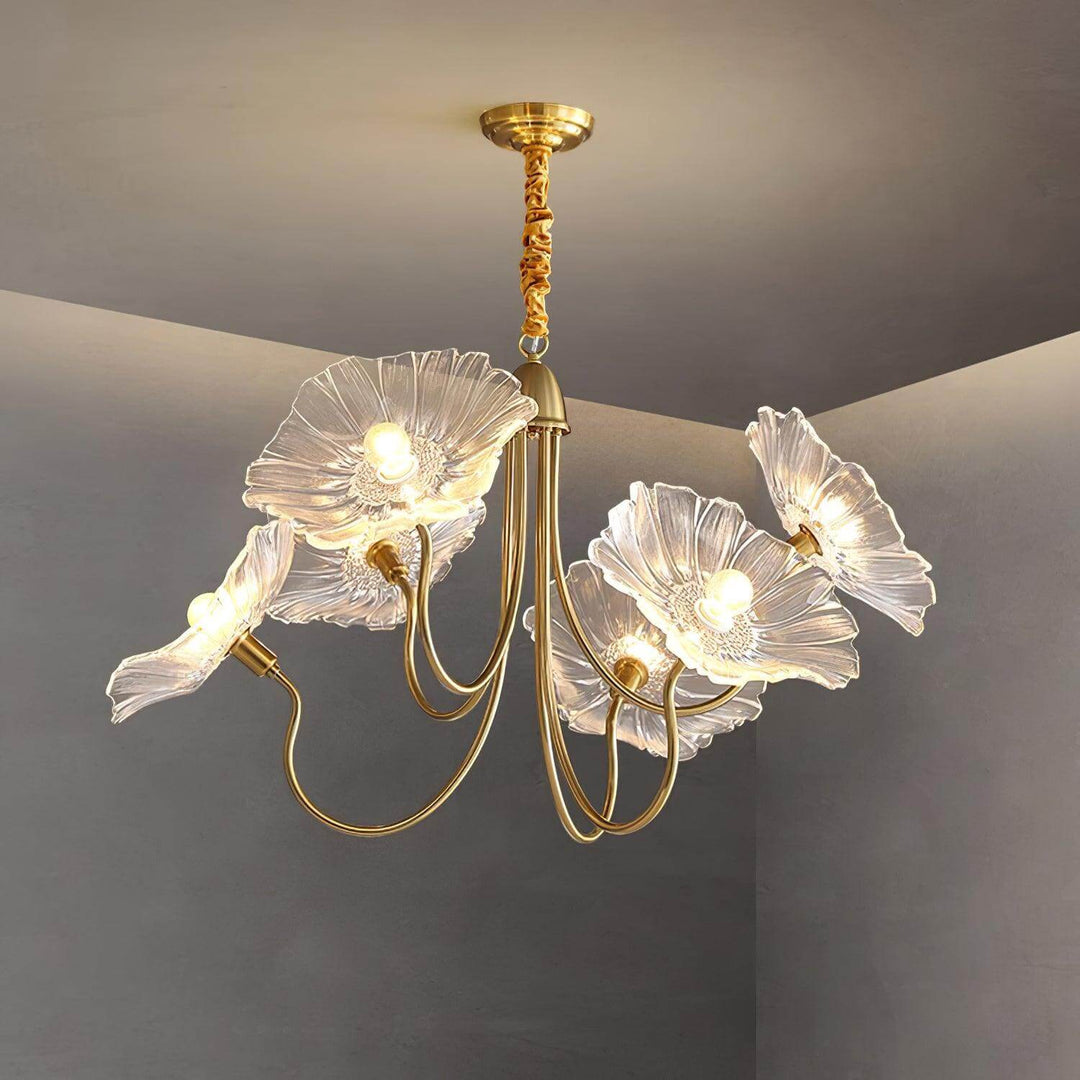 Elegant Frosted Glass Flower Chandelier
