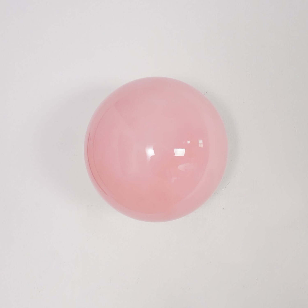 Pink Glass & Metal Sconce Light - 20cm