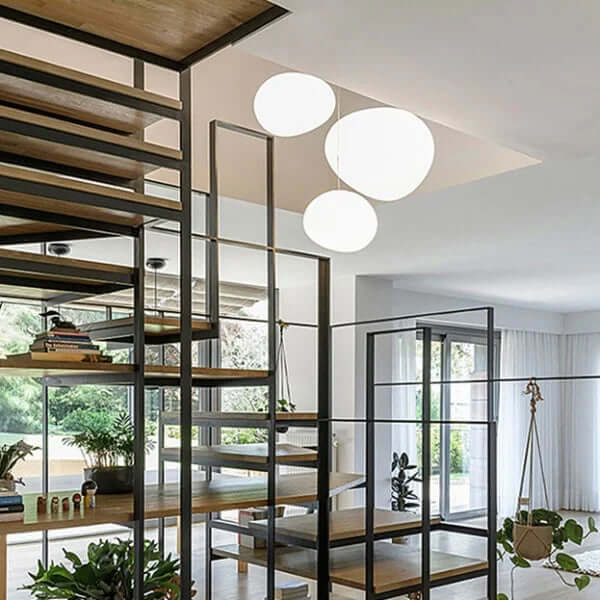 Modern Pendant Light Fixture, Hand-Blown Glass