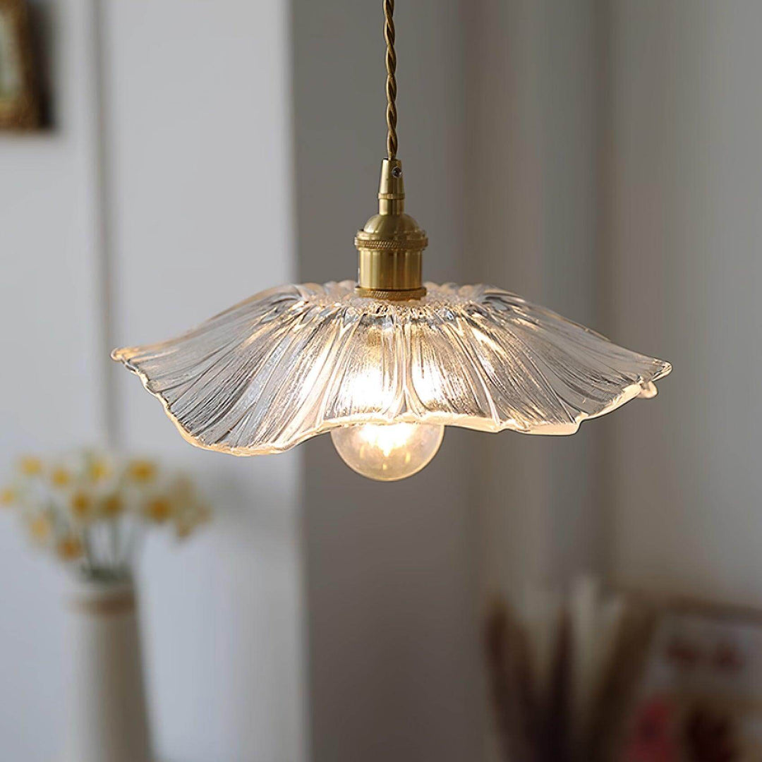 Elegant Flower Glass Pendant Light