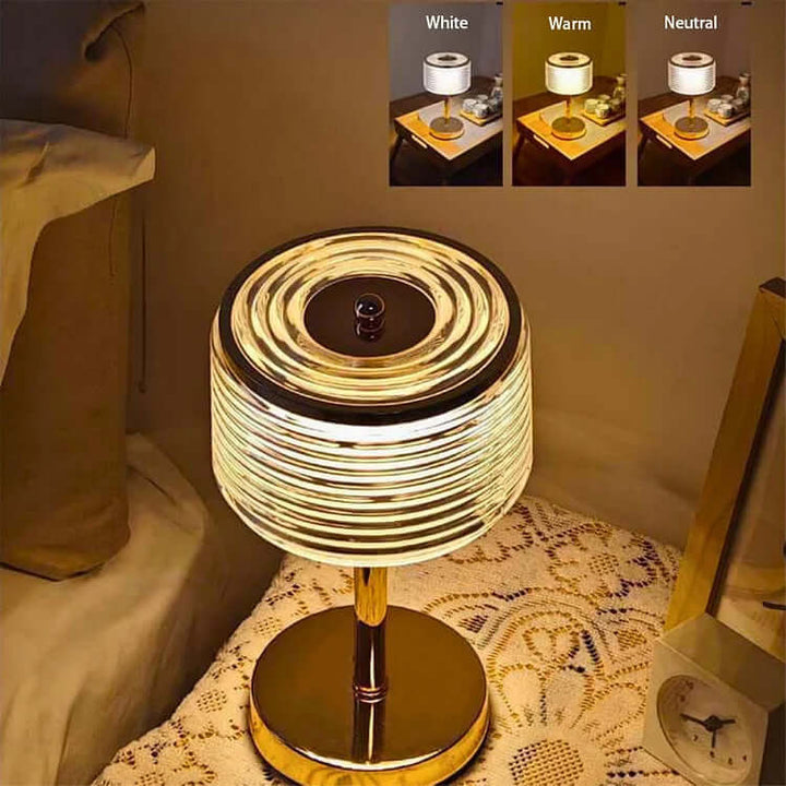 Modern LED Ring Table Lamp, 3 Light Modes, 30cm Tall