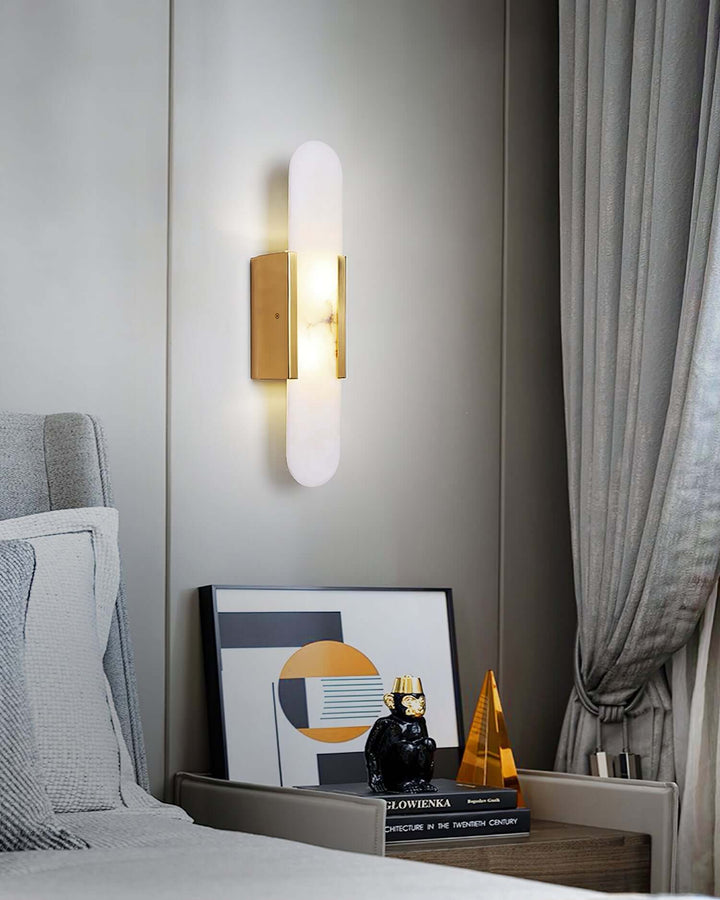 Elongated Alabaster Wall Lamp