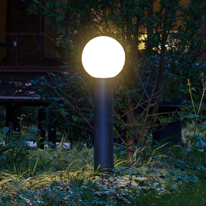 Modern LED Outdoor Path Light Metal Sphere Lamp