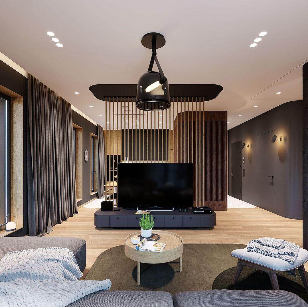 Modern Pendant Lamp with Metal Accents