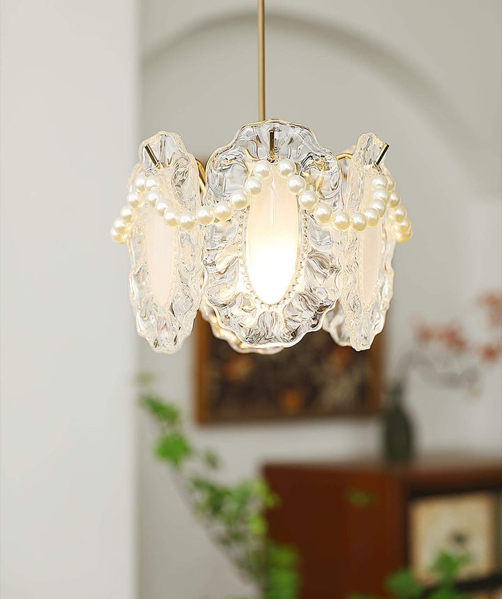 Floral Glass Pendant Lamp 20cm
