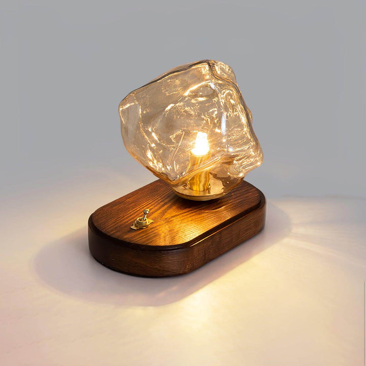 Elegant Glass Table Lamp with Metal Base