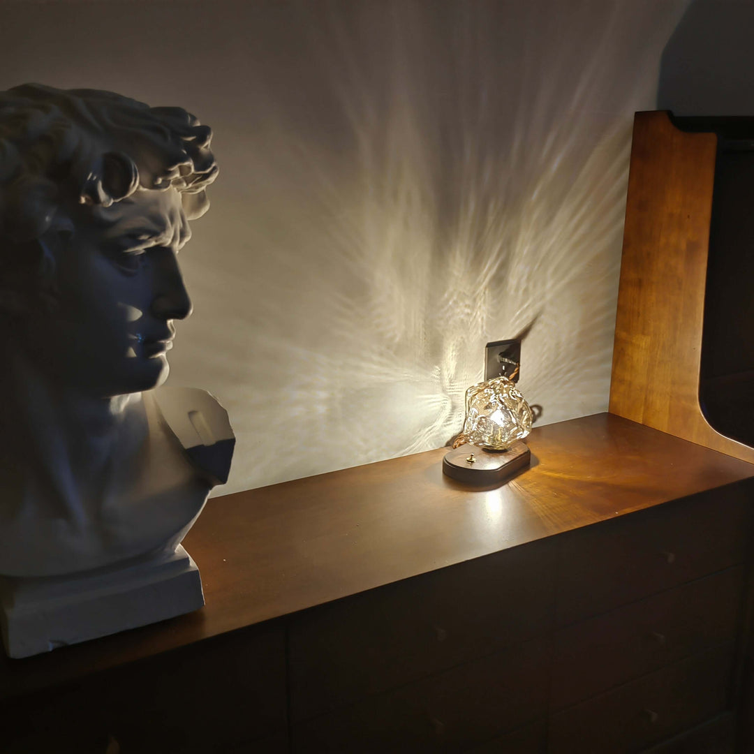 Elegant Glass Table Lamp with Metal Base