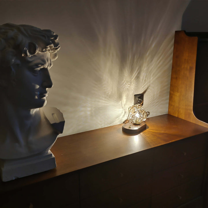 Elegant Glass Table Lamp with Metal Base