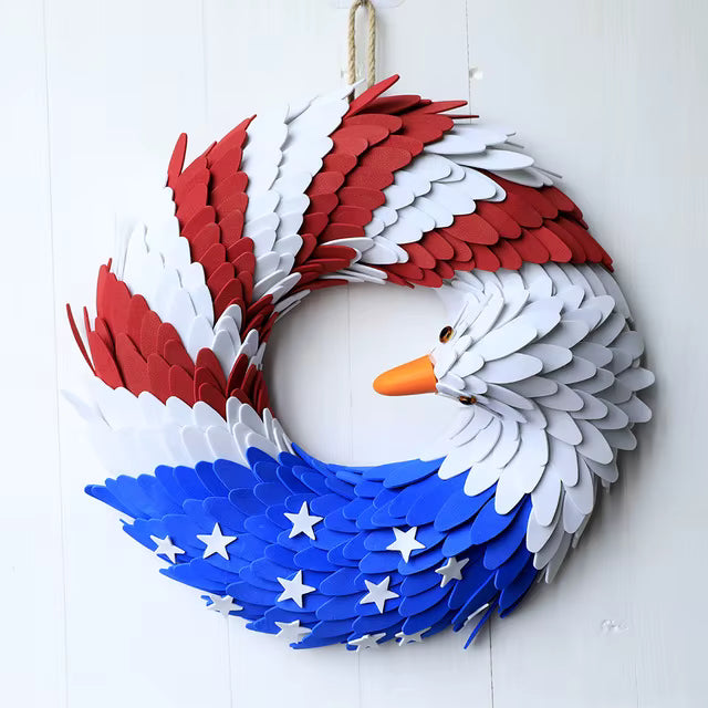 Veterans Eagle Wreath Wall Art for Patriotic Home Decor
