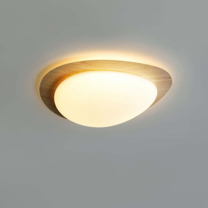 Modern Pebble Wood Grain LED Ceiling Light