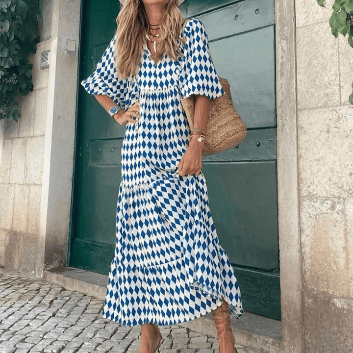 Women's Geometric Print Midi Dress