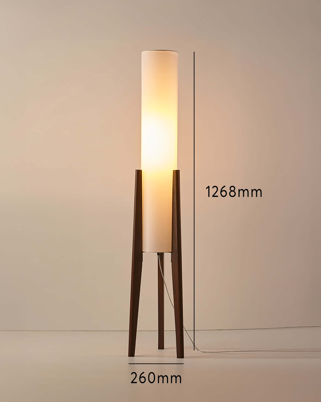 Solid Wood Floor Lamp with Fabric Shade