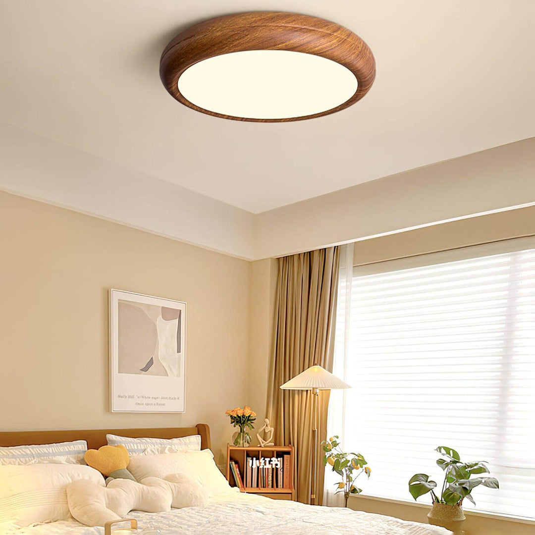 Modern Wood Grain LED Ceiling Light Fixture