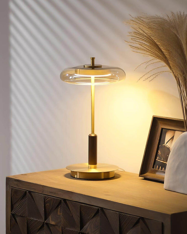 Modern Glass & Metal LED Table Lamp