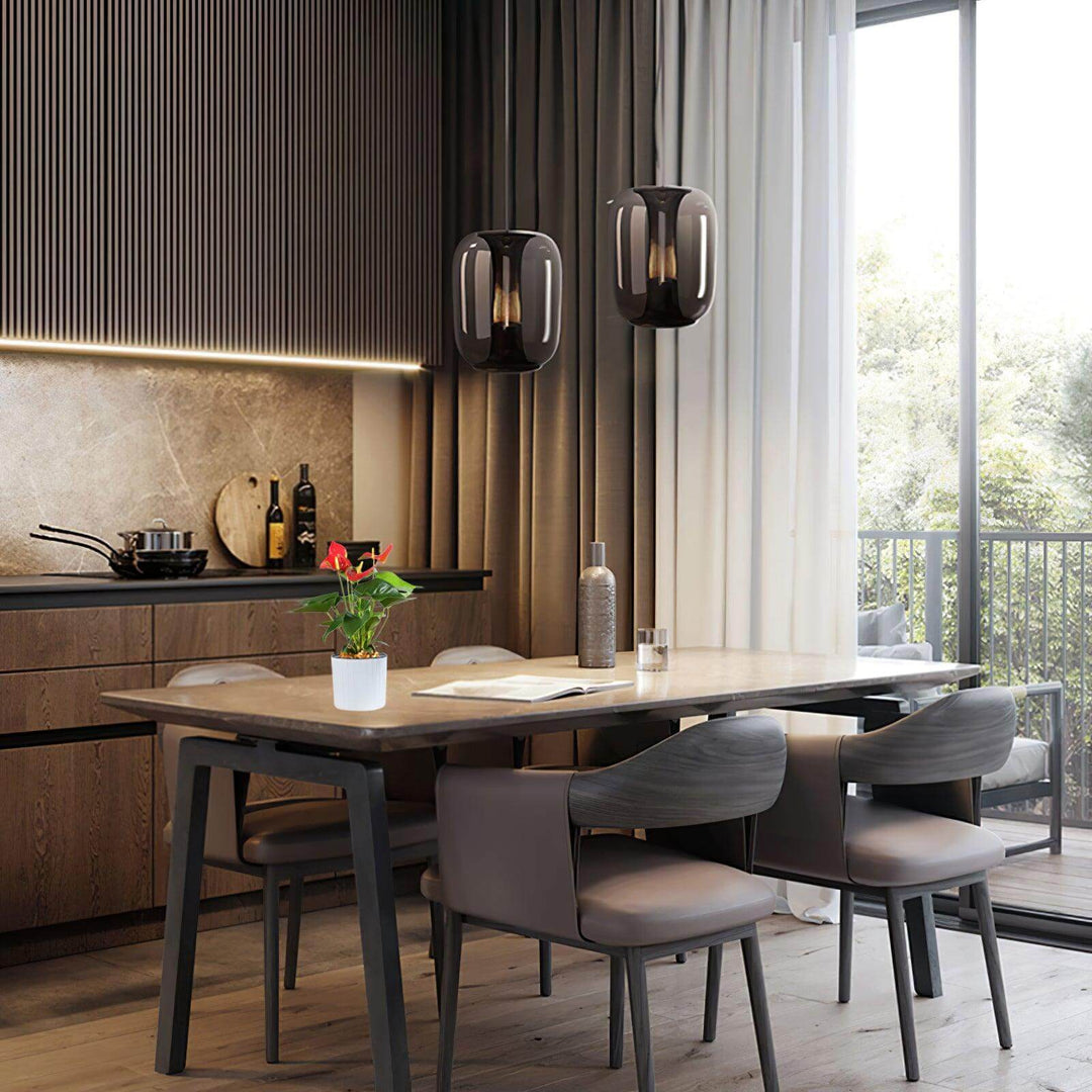 Modern Glass Pendant Light Fixture, 16cm, Integrated LED