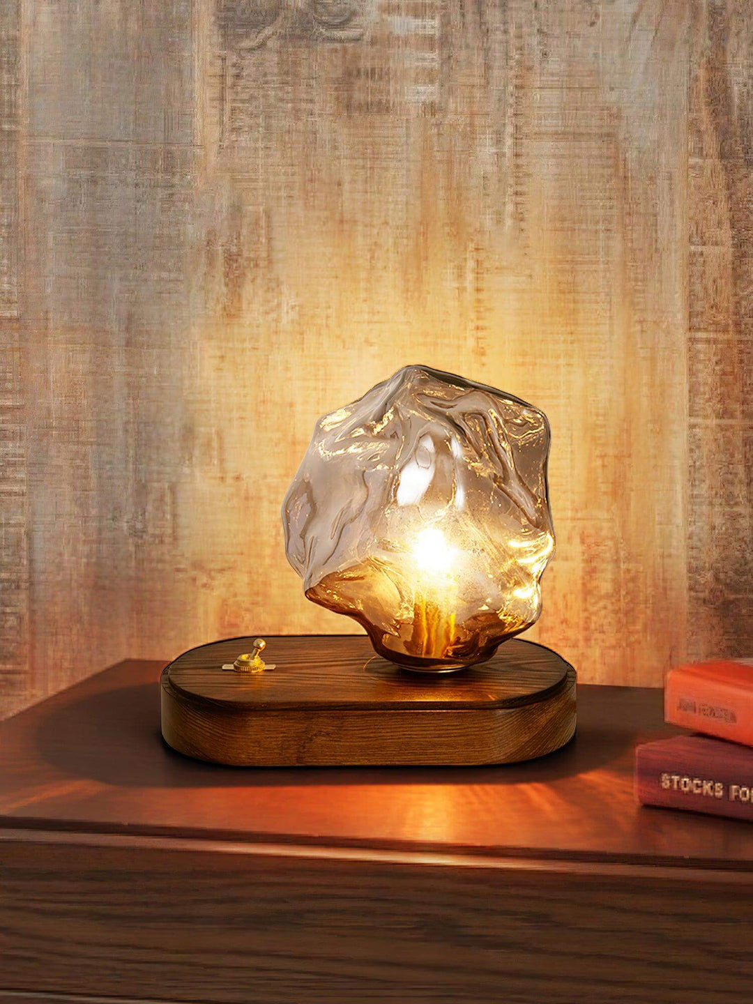 Elegant Glass Table Lamp with Metal Base