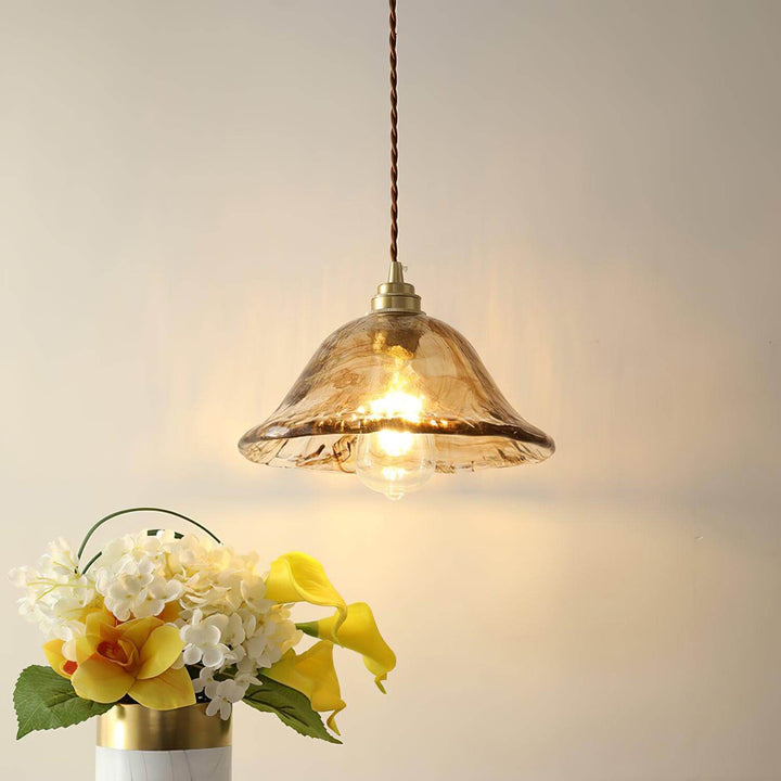 Brown Glass Pendant Light Fixture