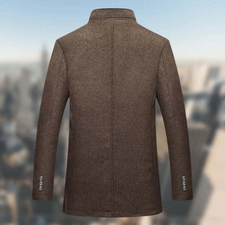 Men's Warm Winter Coat with Standing Collar